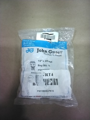 #ad #ad John Guest PI011603S Push Fit Fittings 1 2quot; x 3 8quot; BSPT Pkg Of 10 $13.99