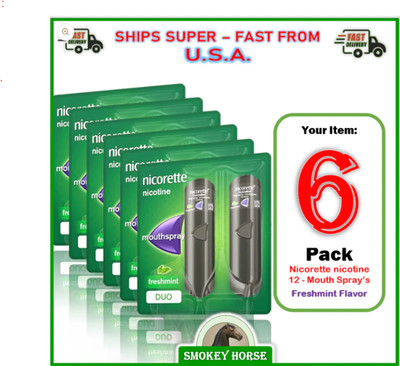 6 Pack Nicorette Quickmist Duo, 12 x 150 sprays ''''FRESHMINT '''' ''''USA SELLER''''