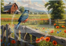 Robin Floral Farm | A4 Rice Paper | Paper for Decoupage | Decoupage Central