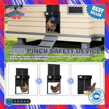 Extra Large Automatic Chicken Coop Door, Battery Powered Chicken Door with Timer