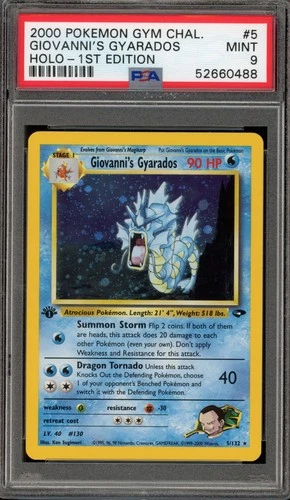 Pokemon Giovanni's Gyarados Gym Challenge 1st Edition Holo Rare #5 PSA 9 Mint
