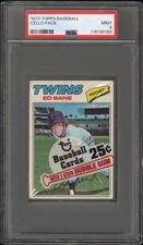 1977 Topps Baseball Unopened Cello Pack Graded PSA 9 Ed Bane On Top Low Pop RARE