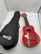 RockJam UK-222-RD Red Soprano Ukulele with Bag  Pick   Beginner Guitar Set Nice