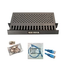 Neat Patch MINI 1U Low Profile Cable Management Kit - 1 Pack w/ 24 CAT6 Patch...