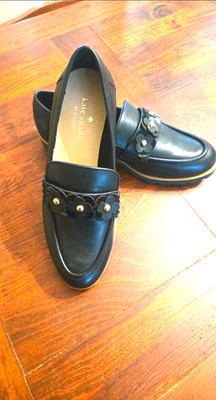 Kate Spade women's black leather loafers new without box SZ 6M