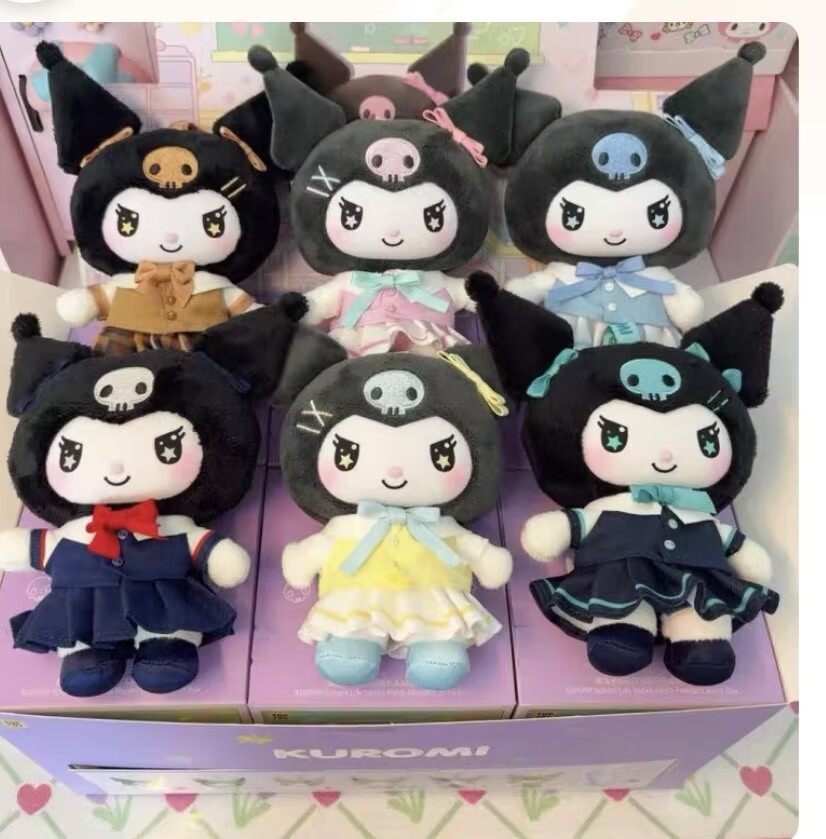 Sanrio Kuromi Plush Collectionまとめ売り TOP TOY KUROMI School Life Plush Pendant Series Blind Box Figure