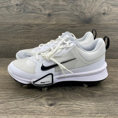 Nike Force Zoom Trout 9 Pro Mens 8 White Black Metal Baseball Cleats FB2907-102