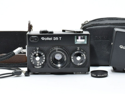 Near MINT  Rollei 35 T Black Film Camera 40mm f/3.5 Lens w/case From Japan