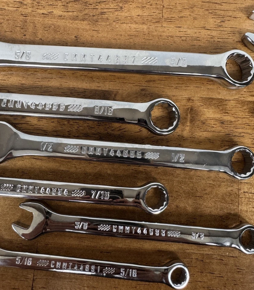 Craftsman 12 piezas. Juego de llaves combinadas cromadas pulidas métricas y SAE 12pt Foto 3 de 3