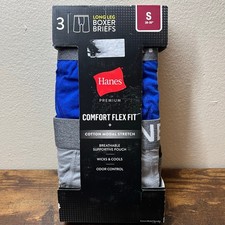 3 Pack Hanes Comfort Flex Fit Long Leg Boxer Briefs Small Mens 28-30 Underwear