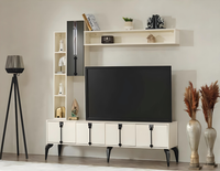 Luxus Wohnzimmer Set 4Tlg Tv StäNder Wohnwand Design HolzmöBel Wandregal