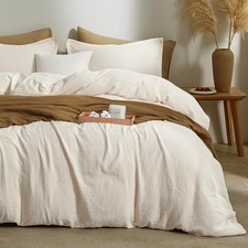 Muslin Duvet Cover Set California King Size, 100 Washed Cotton Gauze Duvet