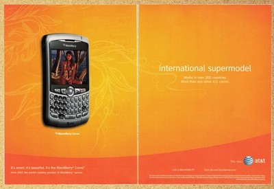 Blackberry Curve International Supermodel - 2 Page Vintage Print Ads Poster 2008