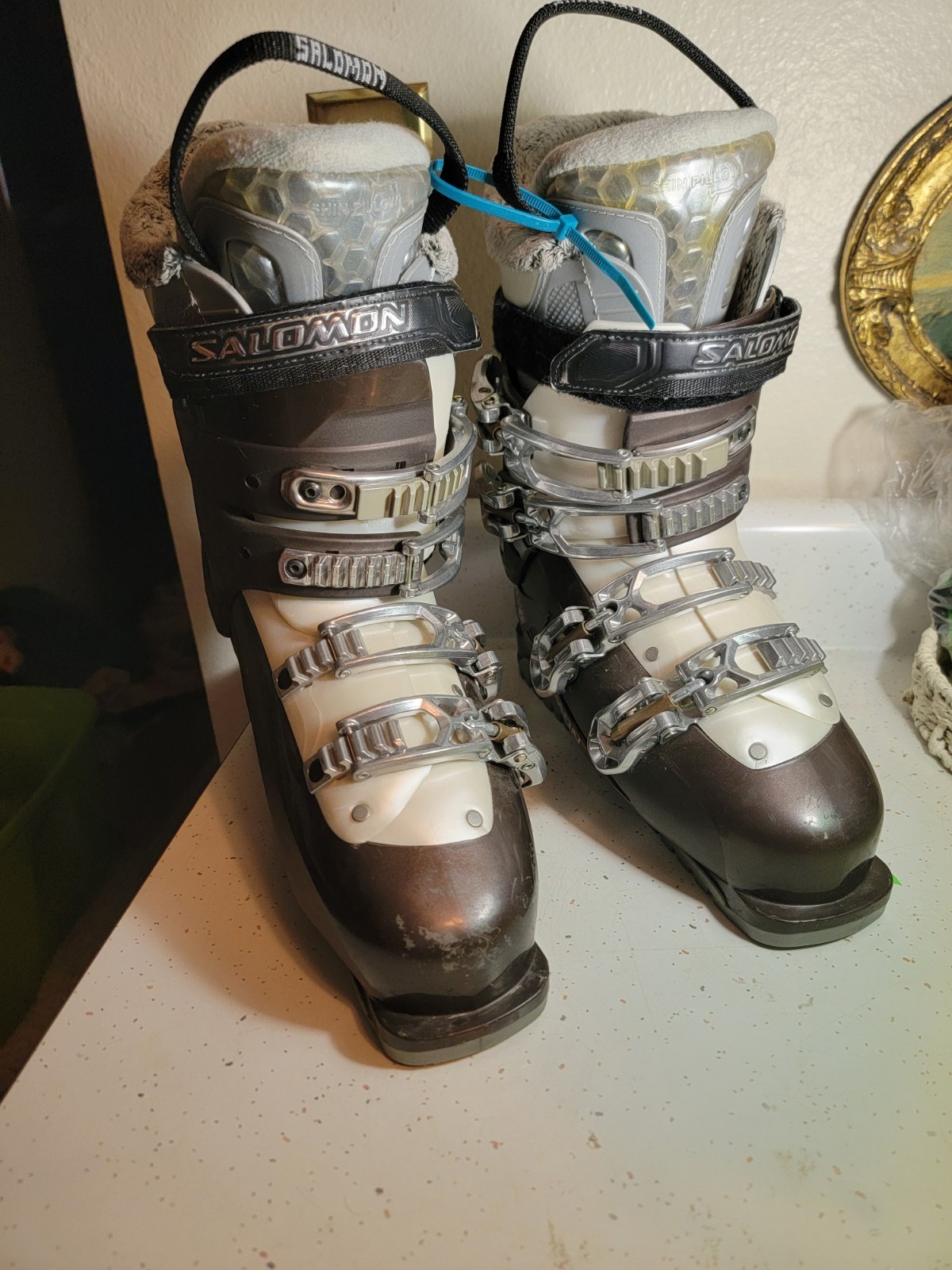 STIVALI DA SCI SALOMON IRONY 6 MY CUSCINI TAGLIA 25 OTTIME CONDIZIONI USATI