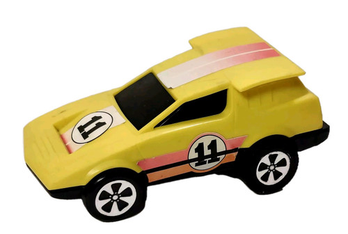Mattel 1976 Power N Speed Vintage gelb Friktion Racer Rennwagen FUNKTIONIERT - Bild 1 von 4