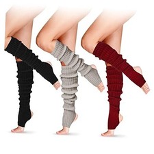 Long Leg Warmers for Women 24 Inch over The One Size 3 Black, Gray, Wine Red
