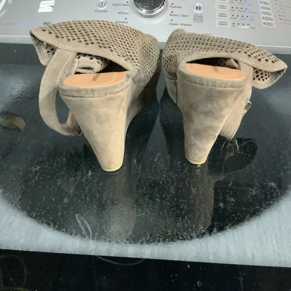 Sandalias chinas de plataforma de cuña cómodas marrones con zapatos de lavandería para mujer talla 12M Foto 2 de 4