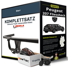 Für PEUGEOT 207 Fliessheck WA,WC Anhängerkupplung starr +eSatz 13pol uni 06- NEU