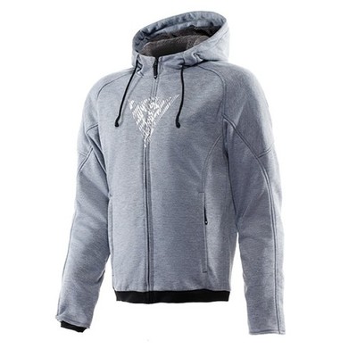 DAINESE BOVISA SAFETY HOODIE ZIP N42 GREY MELANGE BLACK MOTORCYCLE JACKET