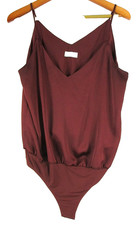 Altar'd State Womens Pullover V-Neck Bodysuit Sleeveless Size L Burgundy