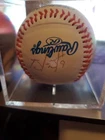 Brandon Belt Autographed Baseball And Stackable Protective Baseball Display Case