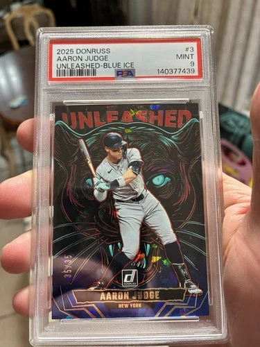 2025 Panini Donruss Unleashed Aaron Judge #3 Blue Ice PSA 9! WOW! #/35! ❤️⚾️🗽