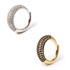 SODINI Anello Regolabile a Fascia Affusolata con Zirconi Pavé – Judith 842384 (S