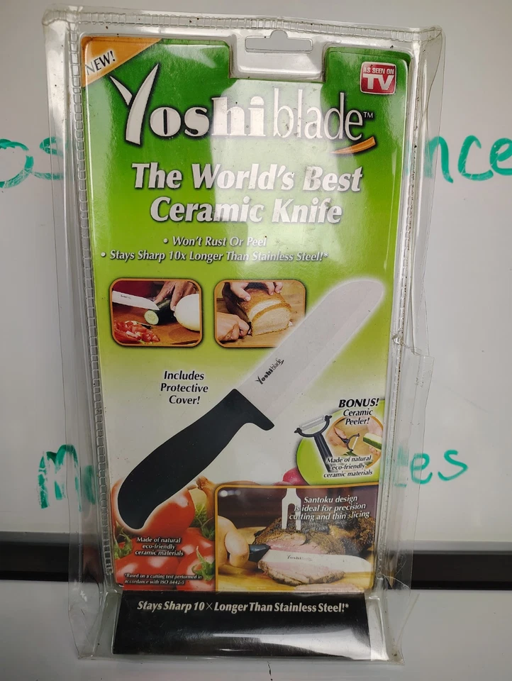 YOSHI BLADE WORLD'S BEST CERAMIC KNIFE w/ BONUS PEELER New Sealed - Image 2 of 2