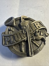 VINTAGE Plumber Pipe Wrench Faucet Collectible Detailed Rare Belt Buckle 2