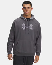 NWT MEN'S UNDER ARMOUR UA RIVAL FLEECE CAMO HOODIE.GREYLARGE.BRAND NEW FOR 2026.