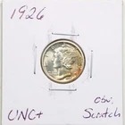 1926 10C Mercury Winged Liberty Silver Dime with UNC Detail #6250