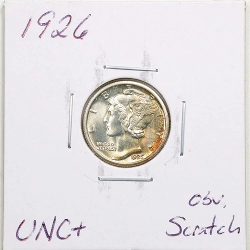 1926 10C Mercury Winged Liberty Silver Dime with UNC Detail #6250