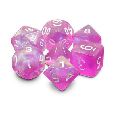 Foam Brain Dice Poly Set - Dream in Bloom w/White (7) New