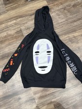 Studio Ghibli Spirited Away No Face Long Sleeve Hoodie Embroidered Size XL