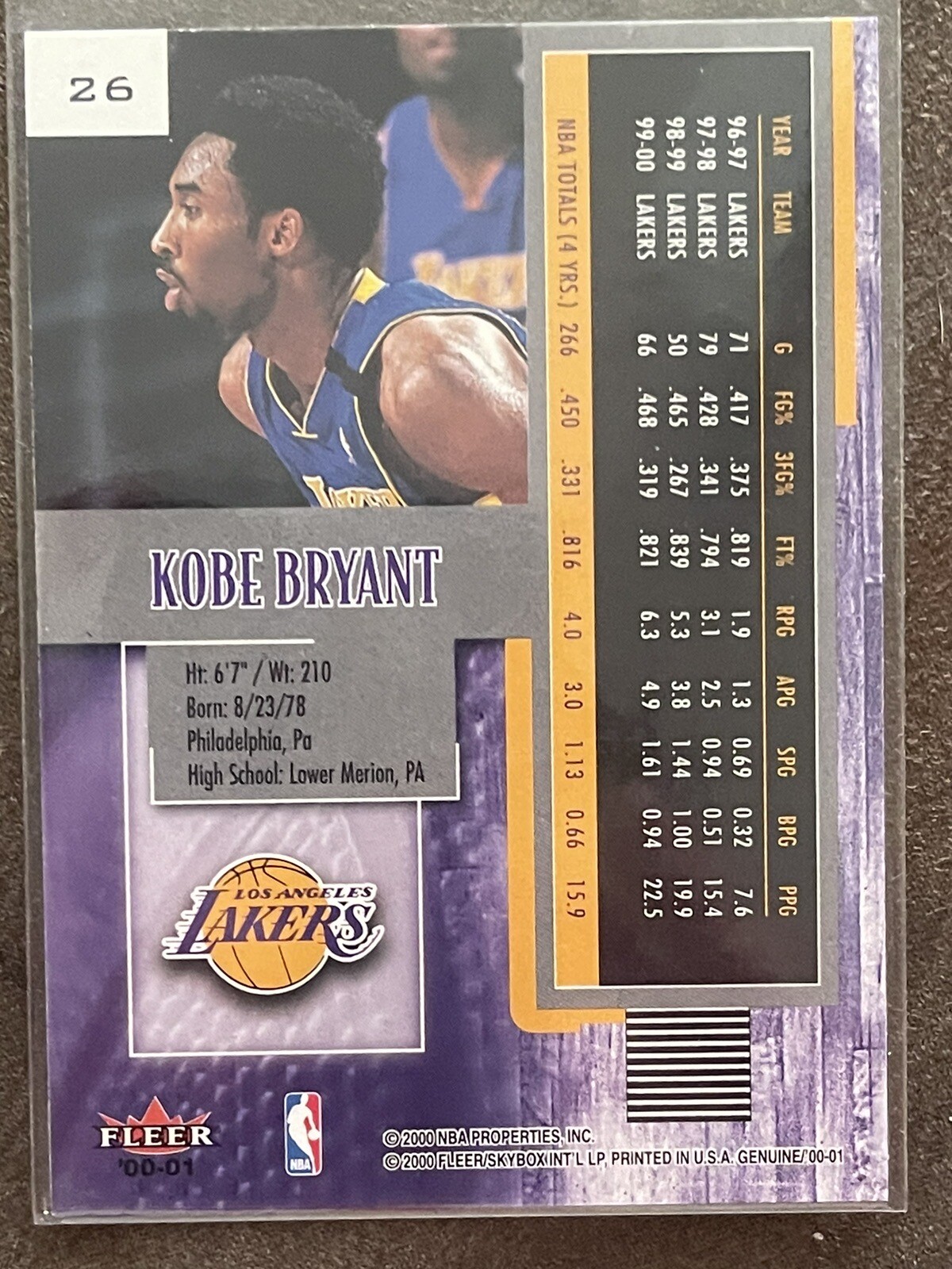 2000-01 Fleer Genuine - #26 Kobe Bryant for sale online | eBay