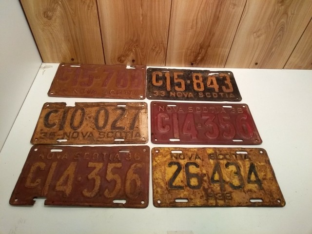 Vintage Nova Scotia license plates lot of 6 1930's series | eBay