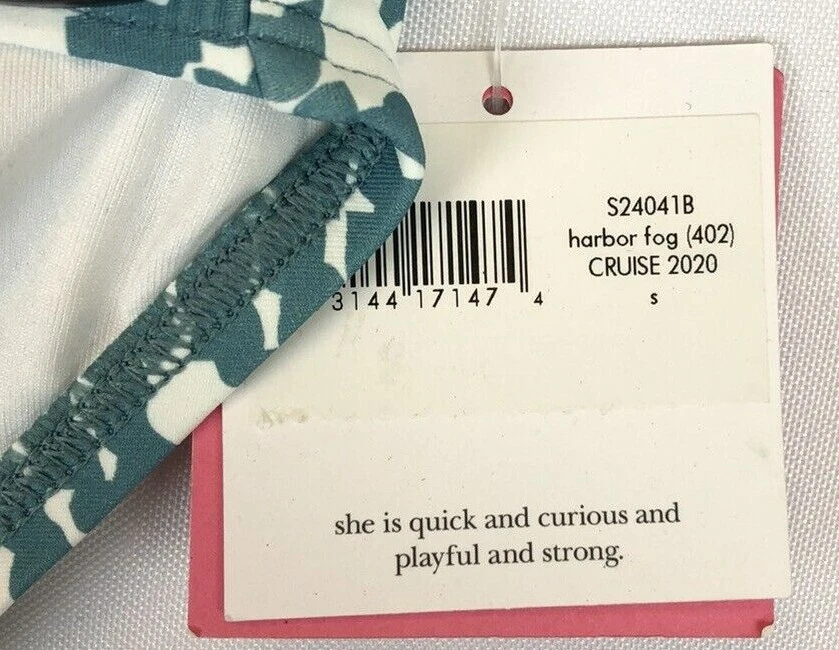 Parte inferior de bikini hipster azul/blanco Kate Spade para mujer talla S Foto 3 de 3