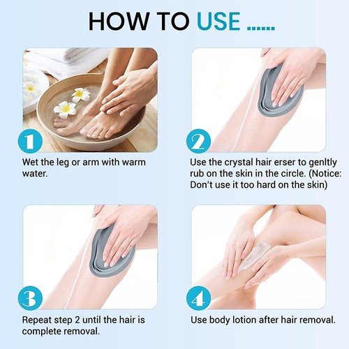 Painless Safe Physical Hair Removal Epilators Crystal Hair Eraser f Body Arm Leg - Picture 8 of 16