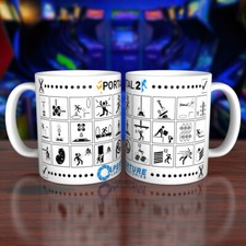 Portal 2 Chamber Icons Retro Computer Game Mug Arcade Retrogaming 8-bit PC
