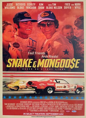 VRHTF VTG COOL NHRA ''SNAKE AND MONGOOSE'' THE MOVIE FULL SIZE POSTER'' 11''x 17''