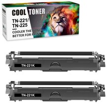 2 Pack TN221BK Black Toner For Brother TN-221 HL-3170CDW MFC-9130CW MFC-9330CDW