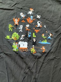 VIDEO GAME ALPHABET Shirt L Halo Contra Joust ABCs NES Mario Retro HTF RARE OOP