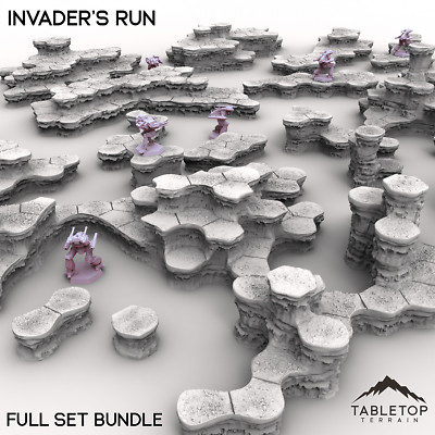 HEXTECH Invader's Run Map Hill Sets - 6mm - Small Scale Mech Wargames 6mm 8mm