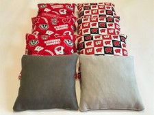 8 CORNHOLE BEAN BAGS CORN BAG TOSS WISCONSIN BADGERS STICK AND SLICK