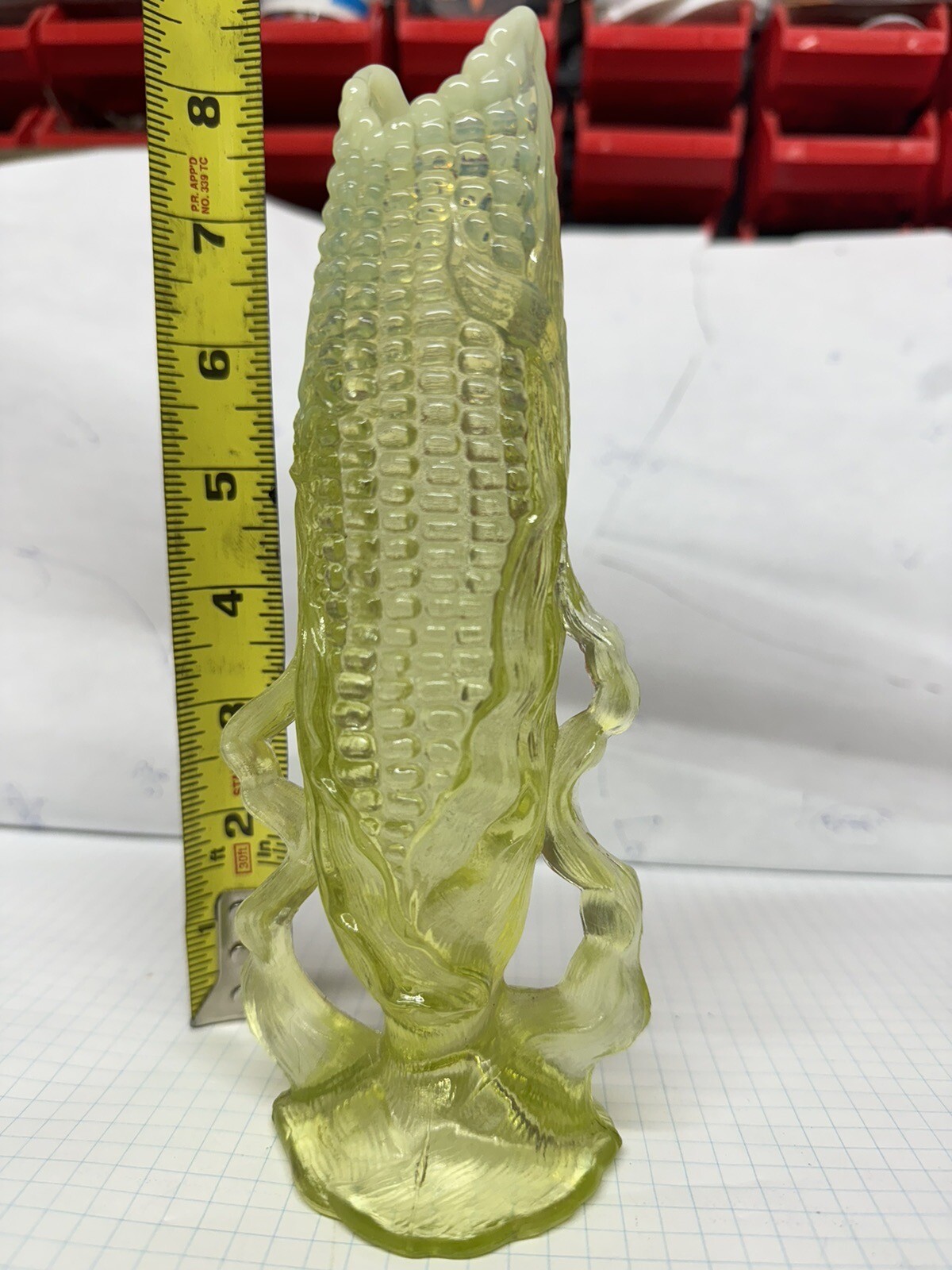 1905 NORTHWOOD DUGAN VASELINE URANIUM OPALESCENT LUSTRE CORN VASE eBay