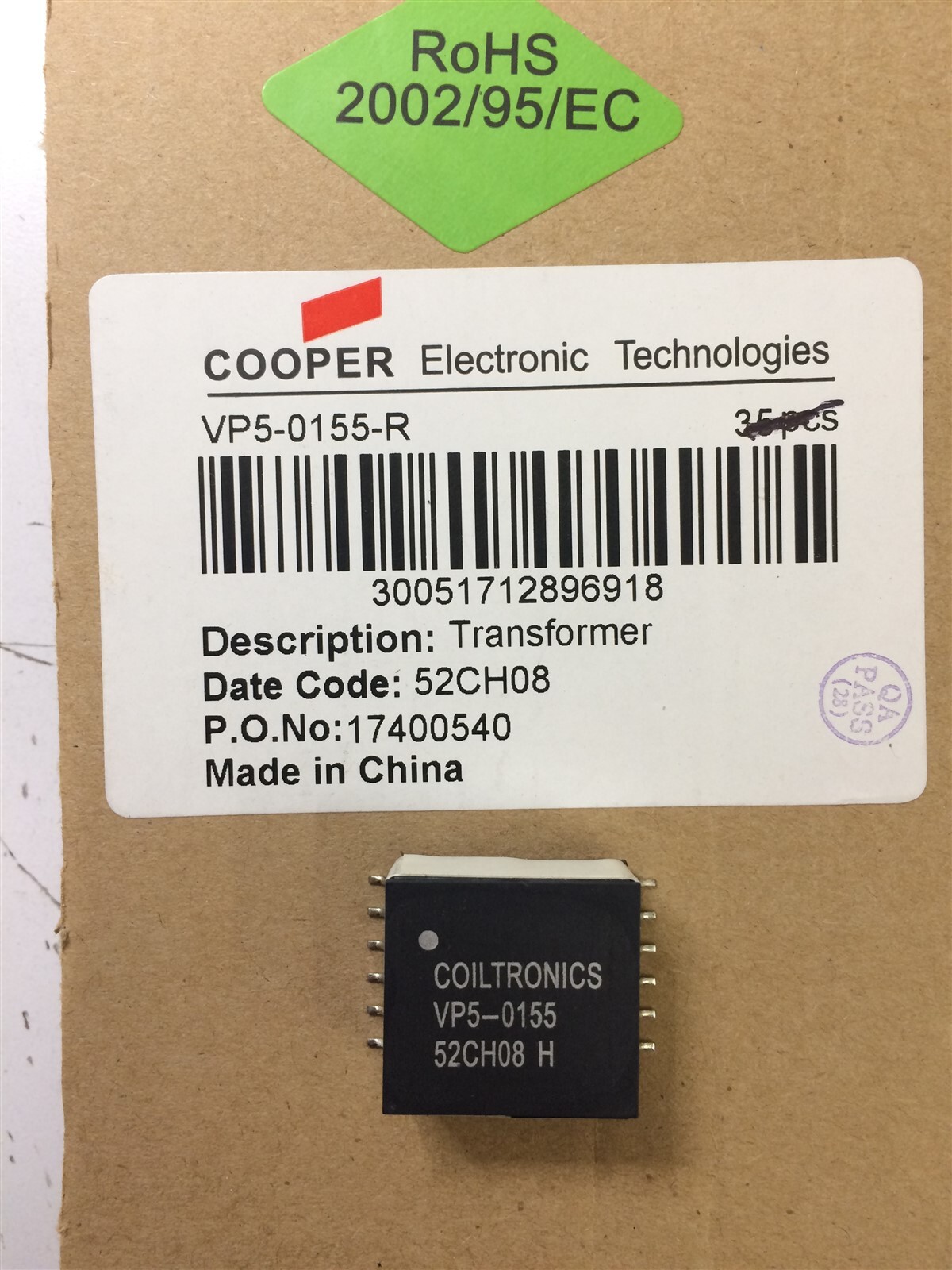 VP5-0155R COOPER VP5-0155 XFMR 9.9UH SMD ROHS 1 UNIT | eBay