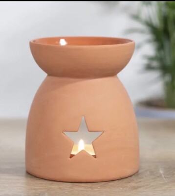 Star Cut Out Terracotta Effekt Duftölbrenner & Wachsschmelzwärmer