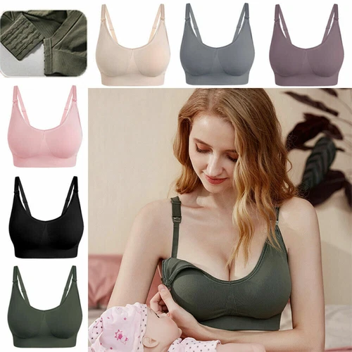 Sports Maternity Nursing Bra Pregnancy No Wire Breastfeeding Gathered Lingerie ✔ - Picture 2 of 21