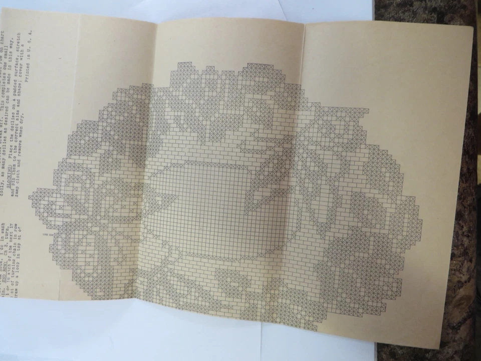 Vintage 60's Alice Brooks 5429 FILET CROCHET TABLE RUNNER Crochet Pattern - Image 2 of 4