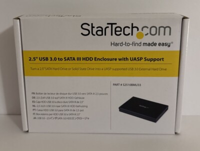 NEW-OPEN-BOX StarTech UNI251BMU33 USB 3.0 2.5'' SATA IDE Drive Enclosure